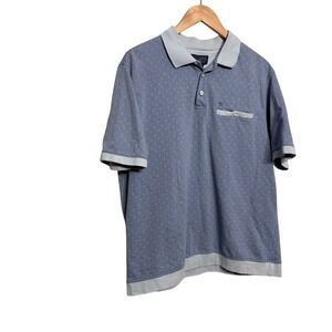 Arnold Palmer Vintage Blue Micro-Dot Golf Polo Shirt XL Grandpacore Retro